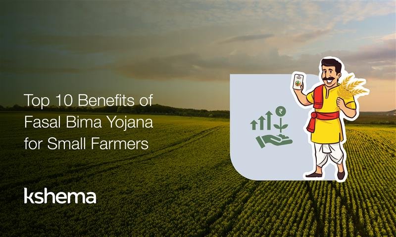 Fasal Bima Yojana, Infographic showing top 10 benefits of Fasal Bima Yojana (PMFBY) for small farmers, including low premiums, crop loss coverage and timely claim settlement